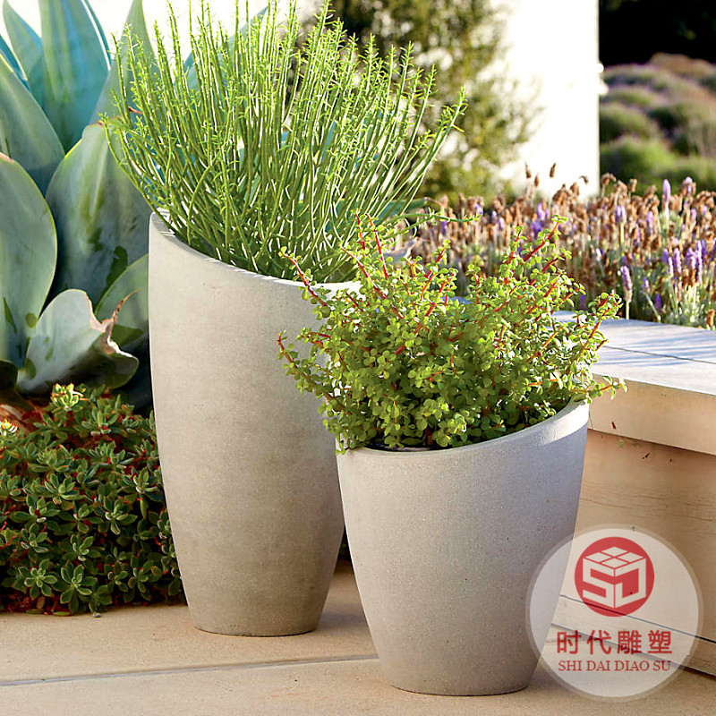 商場酒店玻璃鋼大花盆組合創(chuàng)意異形美陳花器戶外廣場落地花缽花箱