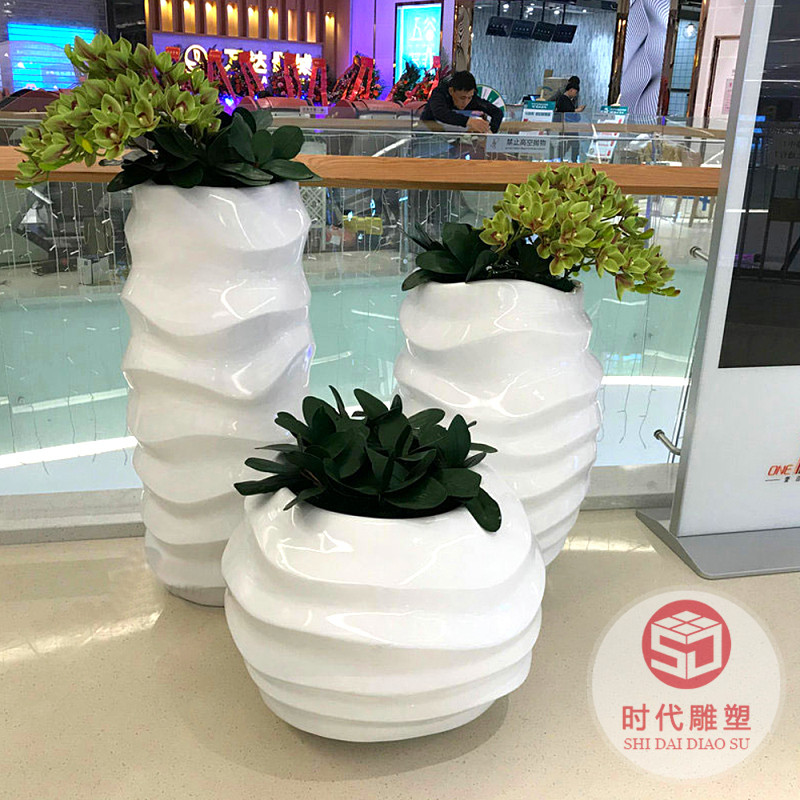 商場(chǎng)玻璃鋼花盆戶外大花箱玻璃纖維油漆花瓶酒店廣場(chǎng)公園小區(qū)學(xué)校