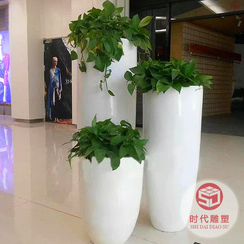鐵藝玻璃鋼花盆長(zhǎng)方形大花箱室外露臺(tái)花池花槽陽臺(tái)庭院種植仿水泥