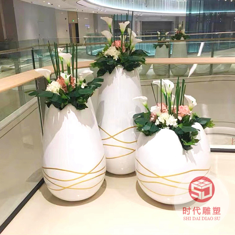 戶外玻璃鋼組合花箱售樓處花槽別墅庭院市政商場美陳落地花盆加工