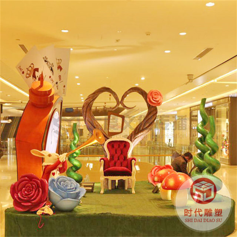 玻璃鋼雕塑定制卡通人物模型商場(chǎng)售樓處美陳戶外大型創(chuàng)意落地?cái)[件