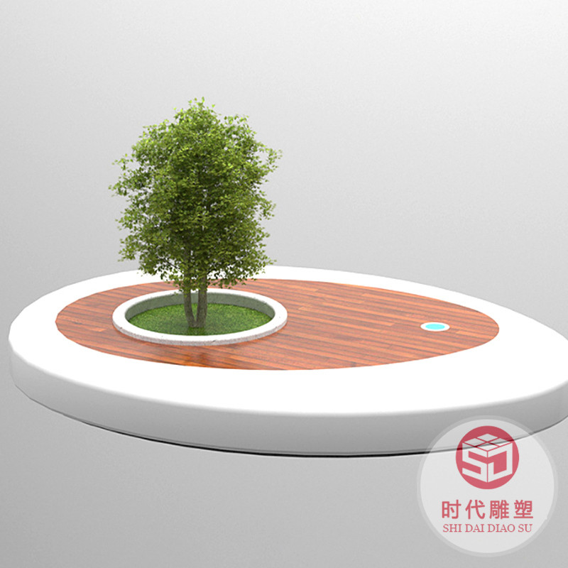 組合休閑區(qū)城市綠化戶(hù)外樹(shù)池坐凳休閑椅座椅玻璃鋼公共等候休息椅