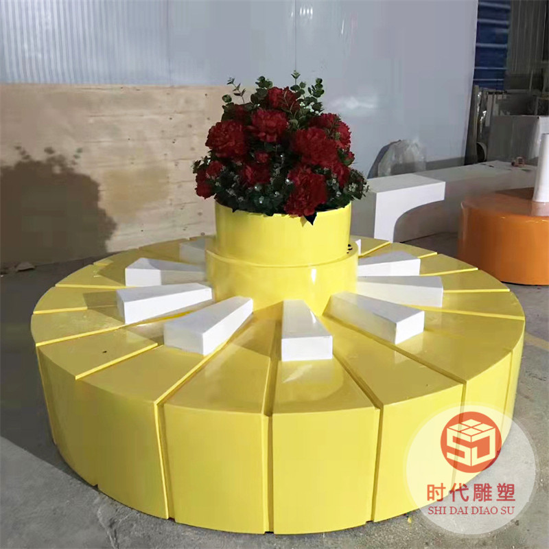 室內(nèi)外玻璃鋼公共大型商場(chǎng)花壇戶外花池樹池座椅酒店休閑景觀組合