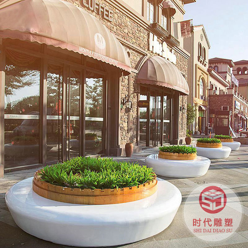玻璃鋼樹池座椅商場(chǎng)休閑椅小區(qū)公園創(chuàng)意坐凳戶外景觀異形花壇制作